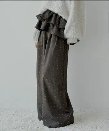 Chico 큐빅 루즈 슬랙스 팬츠 브라운