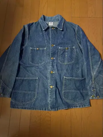 40s Lee 91-J 데님 커버올 [ 42 ] 하우스 택 사선 e