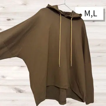 브라운 후드 부착 후드티 M, L 사이즈
