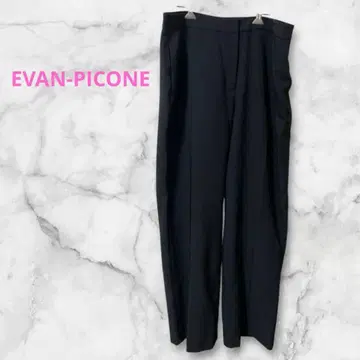EVAN-PICONE 블랙 와이드 팬츠 슬랙스 12 (LL)
