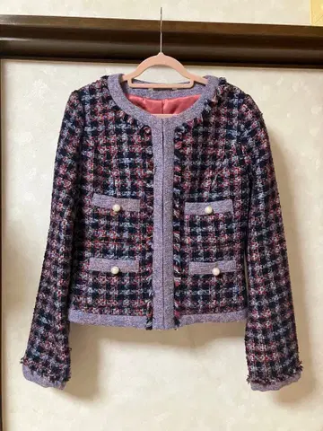 노카라 트위드 자켓 7호 멀티 컬러