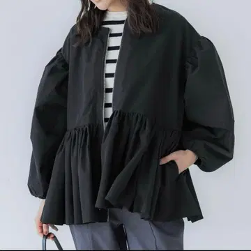 [ 미사용 새상품 ] coca 벌룬 슬리브 자켓 차콜 M 사이즈