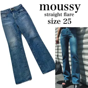 새상품급 MOUSSY/GBL MV STRAIGHT FLAR 25 블루