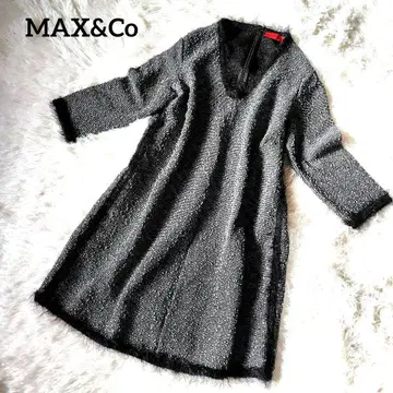 MAX&Co. 샤기 니트 원피스 라메 블랙 크리스마스