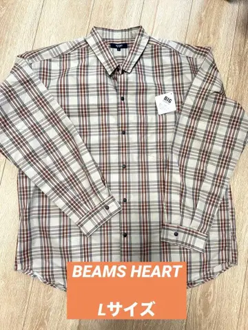 BEAMS HEART 빅 실루엣 체크 셔츠
