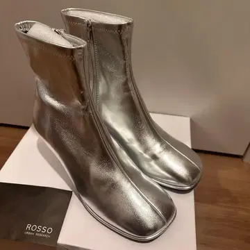 ROSSO 실버 지퍼 숏부츠