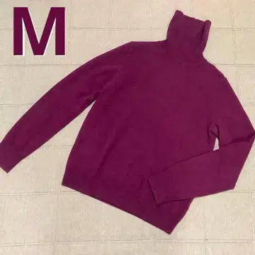 유니클로 캐시미어 100% 터틀넥 니트 보르도 M 새상품급