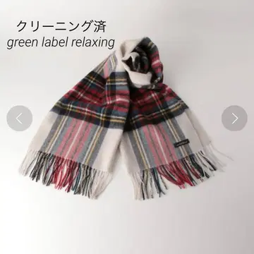 새상품급 green label relaxing 대형 울 체크 스톨