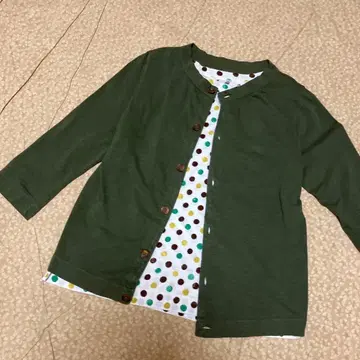 45R 얇은 소재 코튼 가디건 (그린)