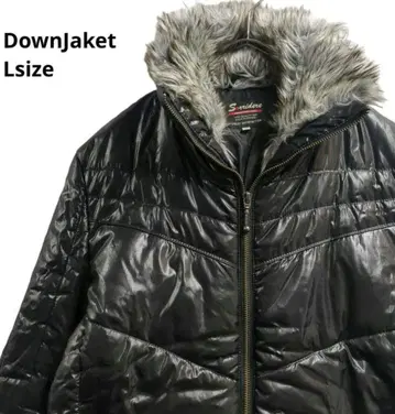 퍼 달린 다운 자켓 블랙 충전솜 시크 스타일