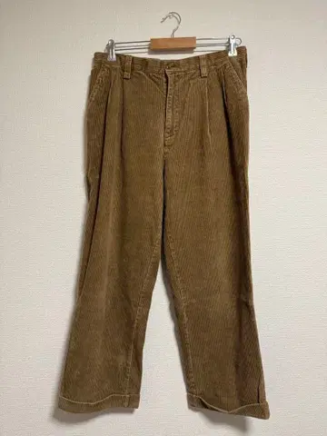 브라운 코듀로이 와이드 팬츠
