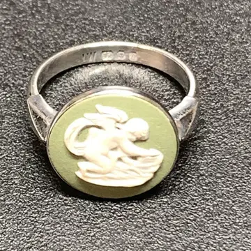 웨지우드 빈티지 스털링 실버 재스퍼 반지