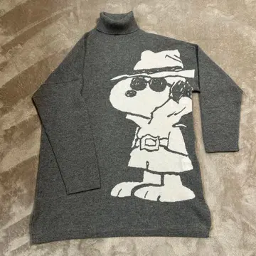 11 레리안 스누피 캐시미어 혼방 터틀넥 니트 그레이