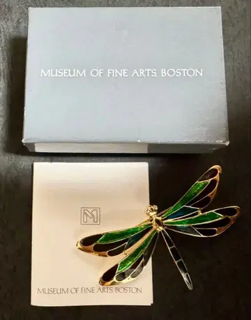 MFA 보스턴 미술관 잠자리형 브로치 빈티지 핀 배지 상자 설명서 포함