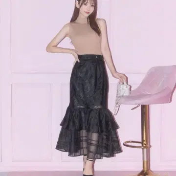 michellMacaron 시스루 머메이드 스커트 XS