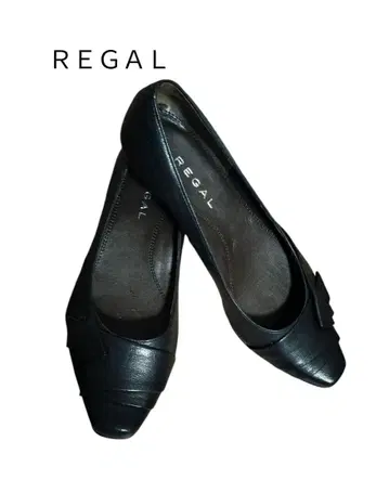 REGAL 블랙 펌프스 스트레이트 토 22.5cm