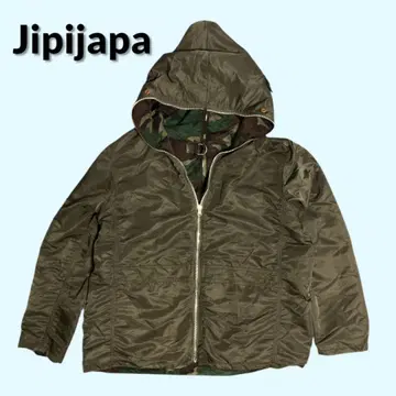 Jipijapa 리버서블 집업 자켓 L 카키 카모플라쥬