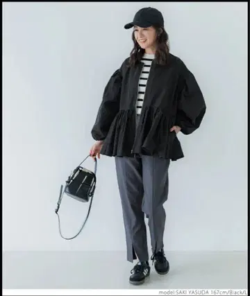 coca 코카 벌룬 슬리브 플럼 자켓 L 블랙