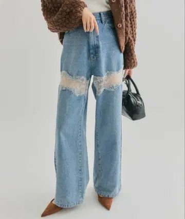 mystic 레이스 절개 데님