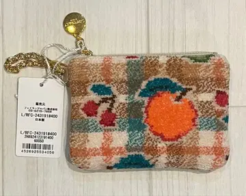 러브러리 바이 페이 레트로 후르츠 체크 키&카드 파우치 베이지