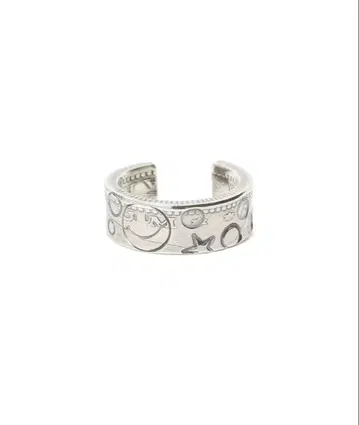 실버 별 스마일 오픈 반지