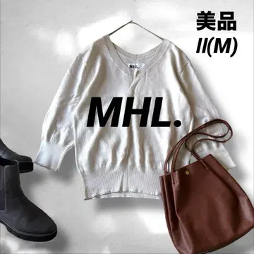 [ 새상품급 ] MHL. 마가렛호웰 V넥 코튼 니트 그레이 M