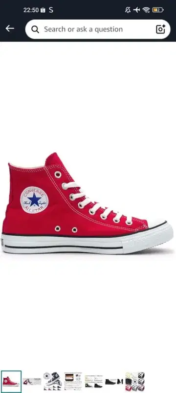 컨버스 레드 하이컷 스니커즈