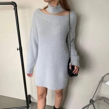 non-hedge 초커 샤기 원피스 (그레이)