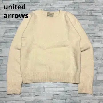 UNITED ARROWS 너구리 캐시미어 크루넥 니트 아이보리