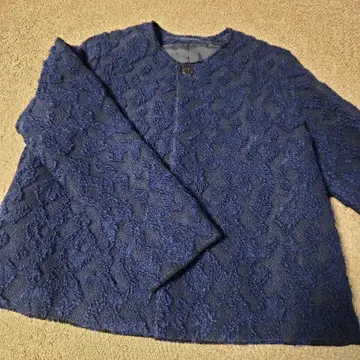 요건 레일 노카라 자켓, 블랙&다크 네이비