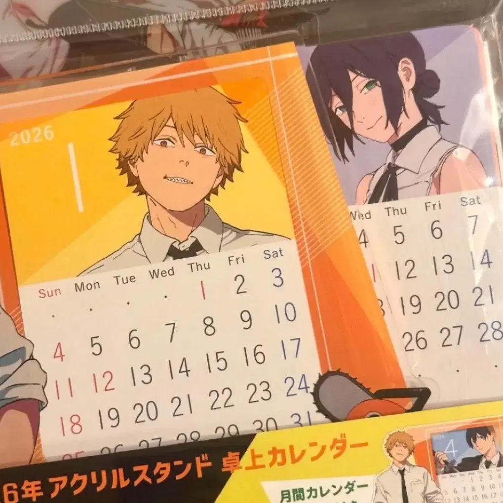 직구새상품) 체인소맨 레제 아크릴 캘린더 2026년 달력 영화 특전 천사