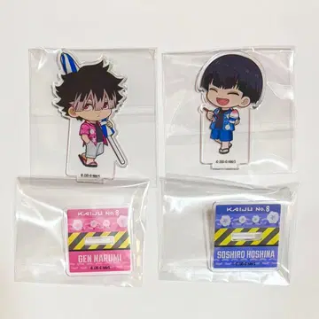 괴수 8호 나루미 겐 호시나 소우시로 아크릴 스탠드 콜라보 카페