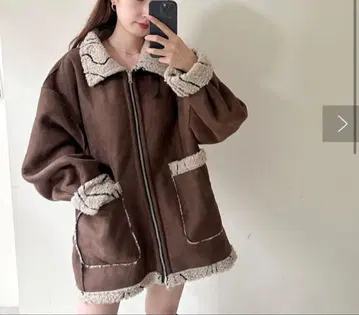 [ Kastane ] 브라운 보아 플라이트 자켓