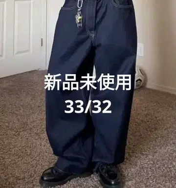 [미사용 새상품] GAP 슈퍼 배기 데님 33W 32L 다크린스