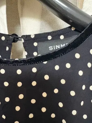 SINME 도트 무늬 긴팔 원피스