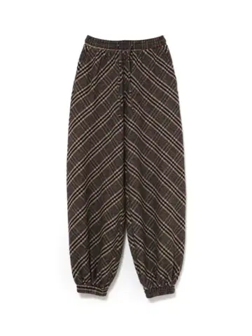 andmary Monica check loose pants beige