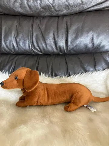 미사용 HANSA 닥스훈트 봉제 인형 브라운