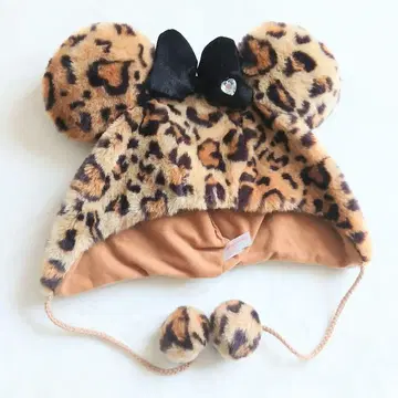 도쿄 디즈니 리조트 레오파드 무늬 미니 팬캡 모자 58cm