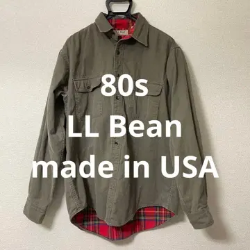 [ 80년대 USA제 ] L.L.Bean 헤비 코튼 셔츠 올리브