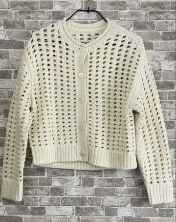 블루프론세 아이보리 레이스 니트 가디건 38