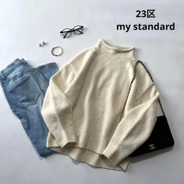 b1329 23구 마이스탠다드 캐시미어 혼방 하이넥 니트 풀오버