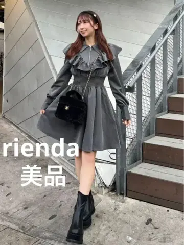 rienda 리엔다 프론트 ZIP 셔츠 미니 원피스 S 사이즈 새상품급