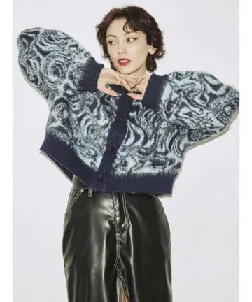 jouetie 2WAY 패턴 가디건 (블루) 마블