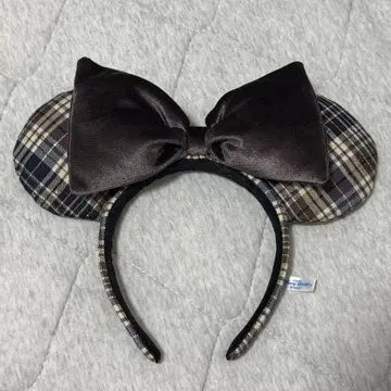 머리띠 미니 체크 브라운