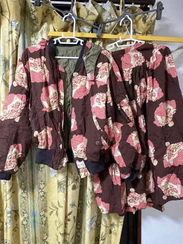 핑크하우스 잼 패턴 셋업