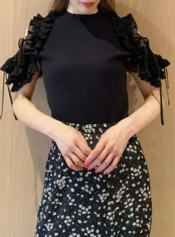 SNIDEL 더블 니트 풀오버 블랙