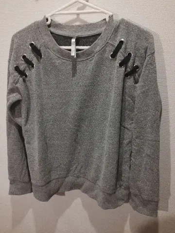 그레이 스웨트 셔츠 사이드 스트랩 포함 속기모 S