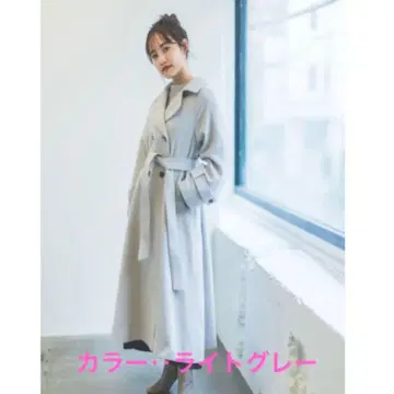 COHINA 라이트 그레이 롱 코트