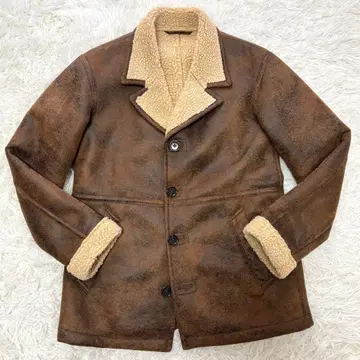 [ 컨디션 최상 ] 워셔블 GU 울트라 웜 보아 무스탕 자켓 베이지