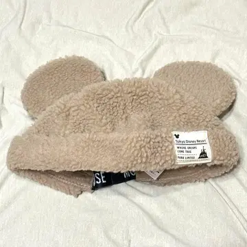 디즈니 미키 보아 모자 팬캡 모코모코 후와모코 베이지